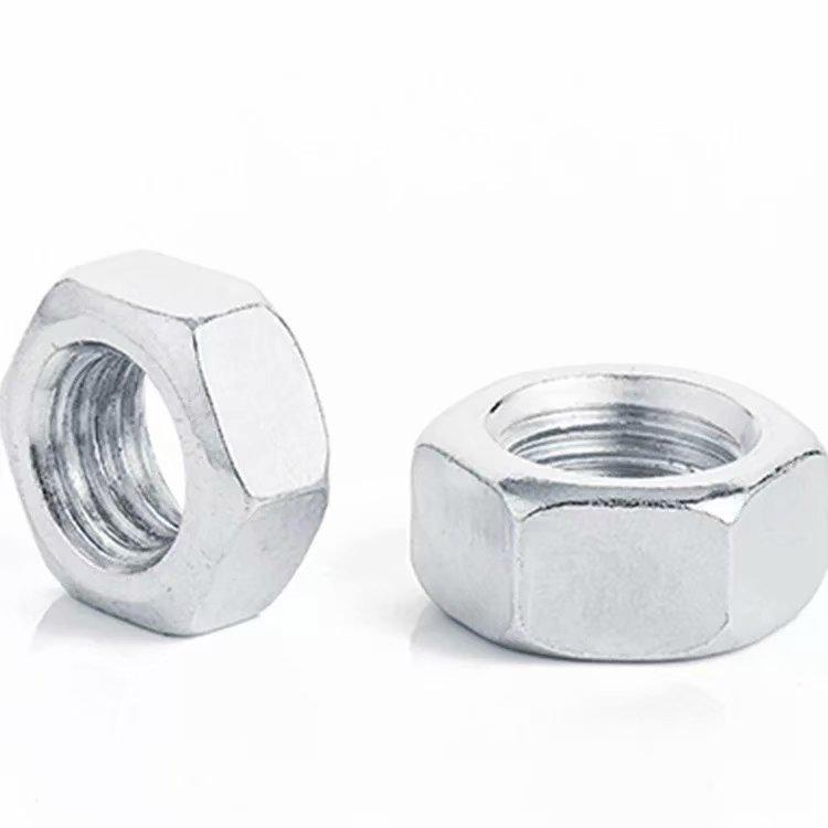 White Fine Thread M10*1.0 Hex Nut for Lighting Hardware