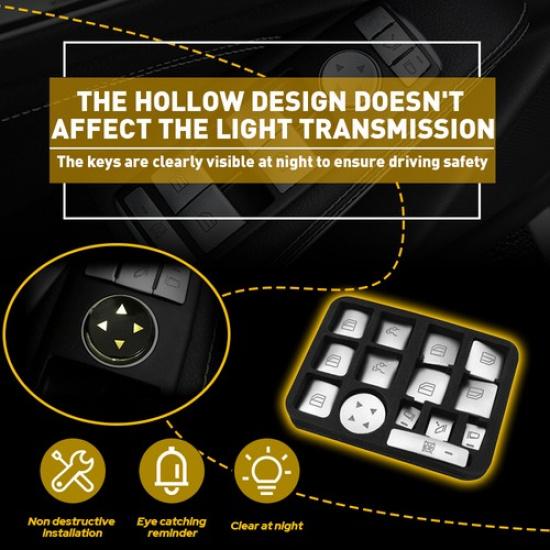 For Mercedes Benz E C-Class Car GLK Door Armrest Window Switch Button Cover Trim