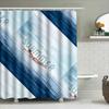 Summer Bath Mat Blue White Water Print Shower Curtain Waterproof Home Decor For Bathroom
