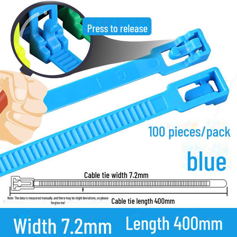 Reusable Nylon Cable Tie with Square Head, Black & White