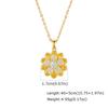 Spinnable CZ Sunflower Pendant Necklace for Women, Gold Plated Stainless Steel Lip Chain, Anti Anxiety Fidget Jewelry