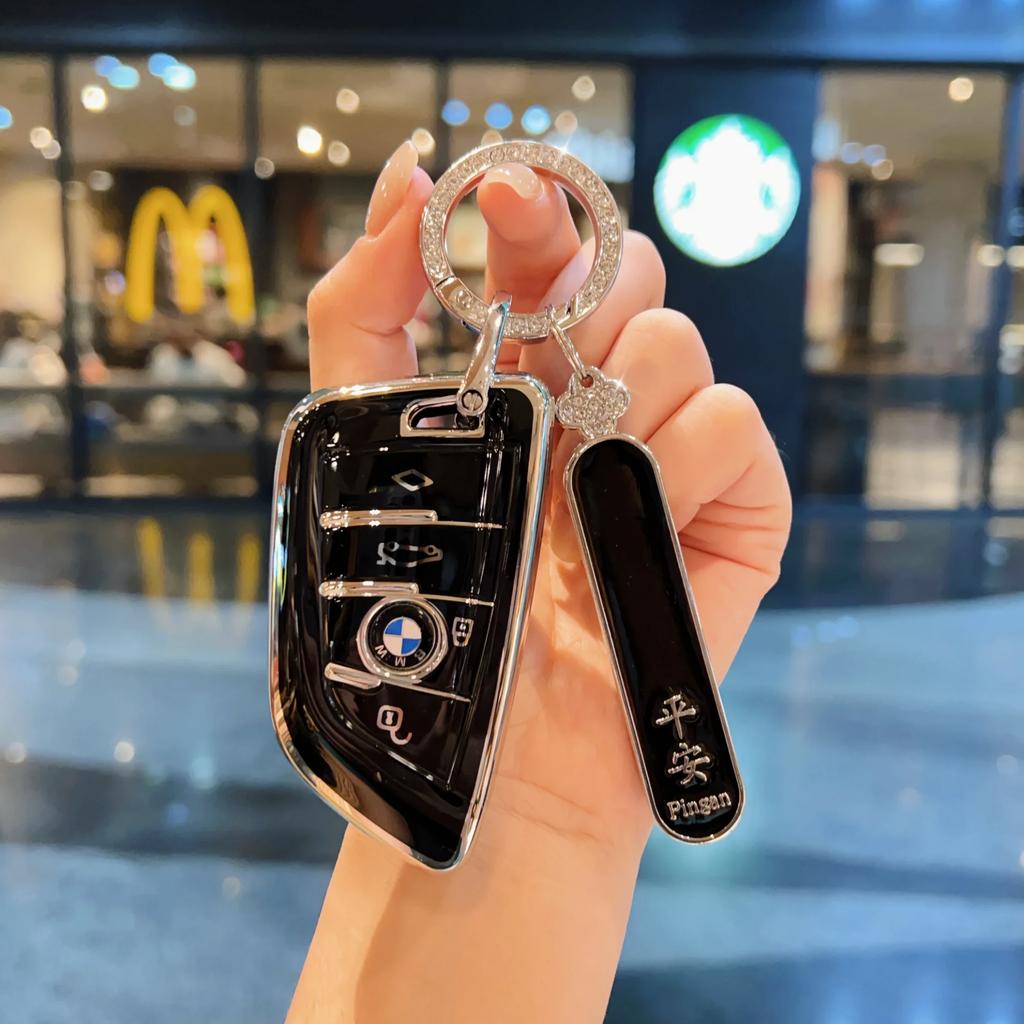 Sakura Pink Tpu for BMW X1 X3 X4 X5 X6 F15 F16 G30 3 5 7 Series G11 F48 Remote Smart Auto Car Key Case Cover Keyring Accessories xg7