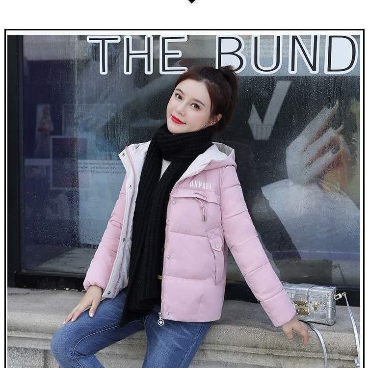 

Зимняя повседневная куртка с капюшоном, парки для женщин, теплое длинное женское пальто с буквенным принтом, верхняя одежда на молнии XXL розовый