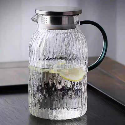 Gletschermuster Kaltwasserkessel Glas Hitzebeständig Hohes Borosilikatglas Kaltwasserkessel Haushalt Große Kapazität Saftkessel Teekanne