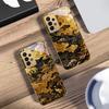 Golden Surging Waves For Samsung A 01 52S A04 A05S A10 A12 A13 22 23 24 36 42 M02 Note 10 20Ultra 8 9 Golden Glass Phone Case