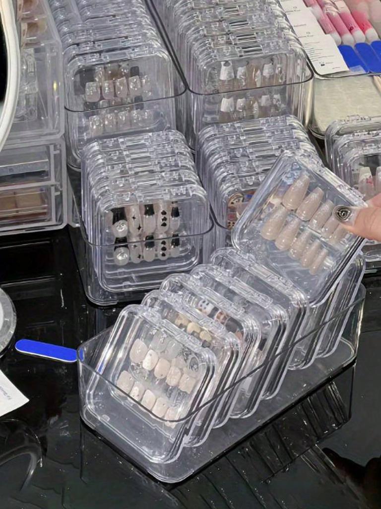 1/5/10/20 Stück Transparente Nail Art Aufbewahrungsbox, Organizerbox für künstliche Nägel, Aufbewahrungsbox für Press-On Nägel, Nagel-Displaybox