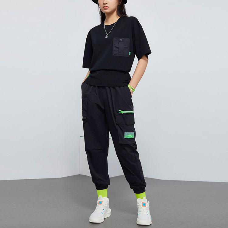 Anta Solid Color Drawstring Jogger Work Pants Men Bottoms Black 152138511-1