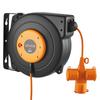 VEVOR Retractable Extension Cord Reel 20 M Heavy Duty 16AWG / 3C Orange, for Ceiling/Wall Mount, Overheat Protection