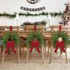Pre-Lit Artificial Christmas Wreath,  Artificial Christmas Garland For Front Door With Red Bow, Cones, Red Berries,