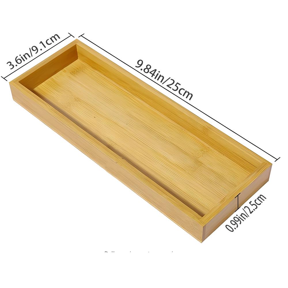 Japanese Bamboo Wood Tea Tray and Candy Dish Coaster, Rectangular Desktop Water Cup Holder