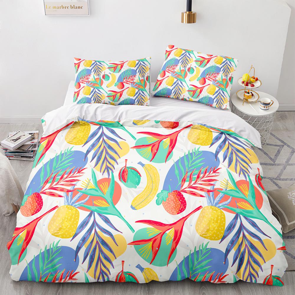 Sports Graffiti King Queen Duvet Cover Cartoon Bicycle Badminton Racket Bedding Set for Kids Black 2/3pcs Polyester Quilt Cover