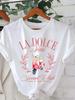 La Dolce Vita Print Damen Rundhals T-Shirt Lässig Kurzarm Buchstabendruck Frühling Oberteil Tee