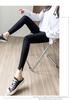Women's Gray Slimming Elastic Cotton Pants - Nine-Point Length, Tummy Control, Skinny Leg, Suitable for Outdoor Wear.