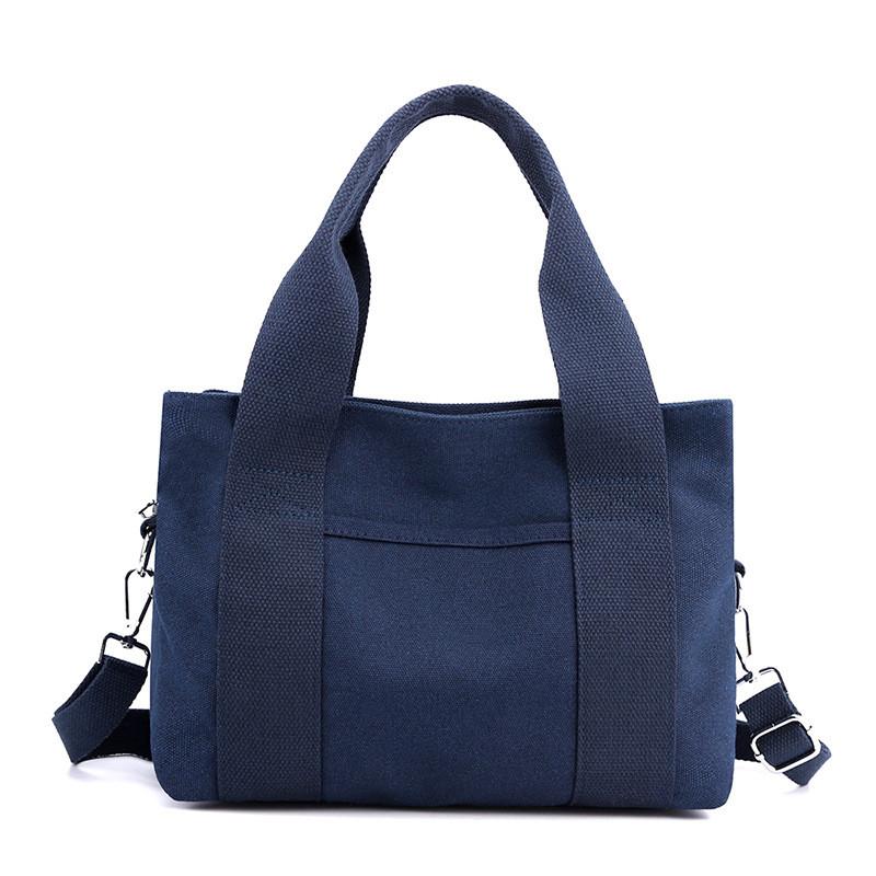 Canvas Tote Bag For Women With Zipper Pockets Urban Minimalist Style