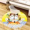 1pc Garfield with flowers Round carpet, Made of Polyester,Perfect for Decorating Office Chairs, Living Rooms fplt137