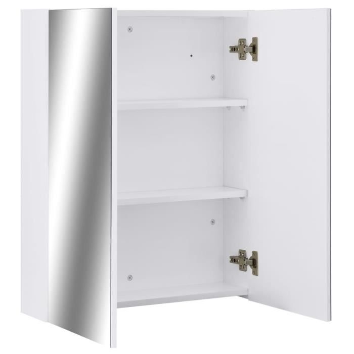 VidaXL Armoire à miroir de salle de bain Blanc 60x15x75 cm MDF