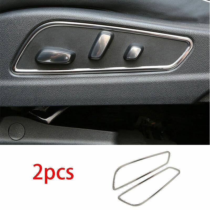 For 2018- Cadillac XT4 Silver Steel Car Seat Adjust Handle Button Frame Trim