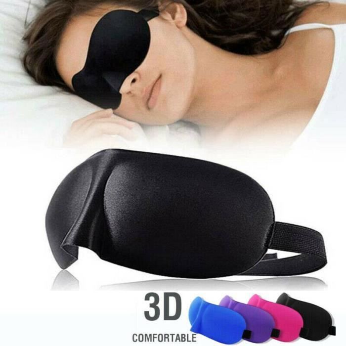 Masque de nuit - 3D Ultra confort - Éponge douce - Convient pour voyage - Mixte