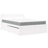 VidaXL Lit avec tiroirs et matelas blanc 120x200 cm bois massif de pin, meuble de chambre à coucher, lit en bois, lit avec 3281902