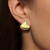1 Pair Shell Earrings for Women, Chunky Vintage Ribbed Shell Shaped Earrings, Summer Beach Jewelry Gifts