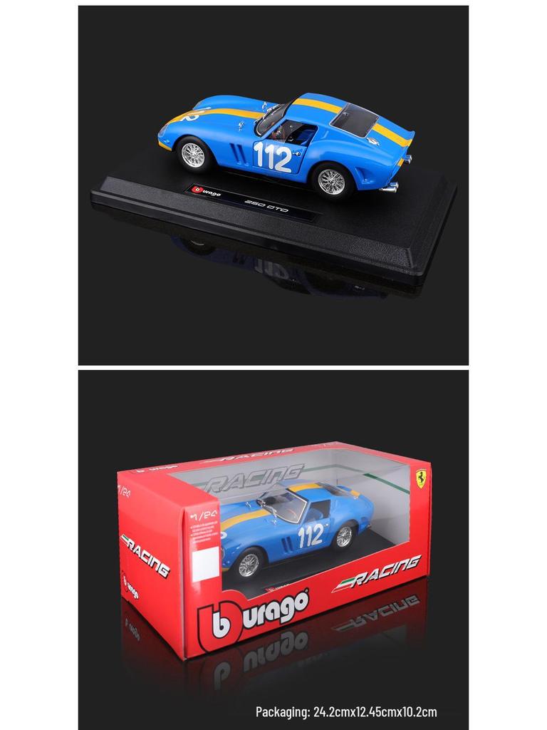 Bimego 1:24 250GTO Racing FXXK Alloy Car Model - Boys Gift