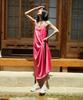 Wordog Ribbon Long Dress Navy