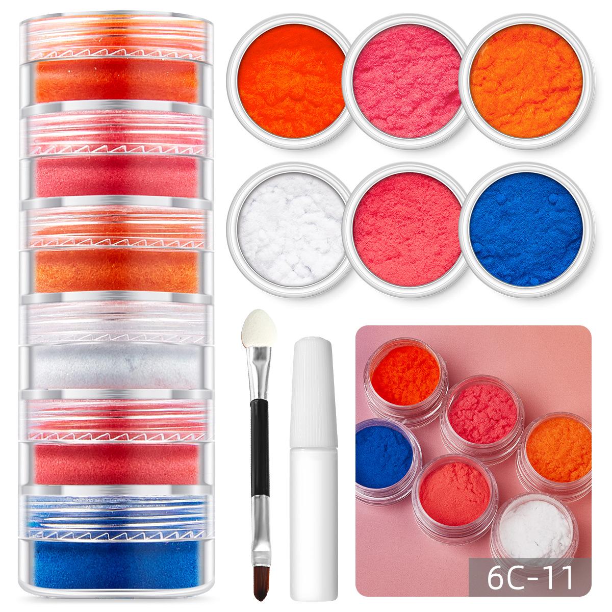 

Украшения для дизайна ногтей, разноцветные, 6 цветов, бархат, шерсть, плюш, пудра, флокированный клей, набор инструментов для самостоятельного создания украшений opp bag