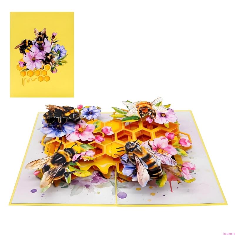 

Unique 3D Layered Bees Hive Design Greeting Card Perfect For Anniversaries and Festivals Birthday Card for Men Women