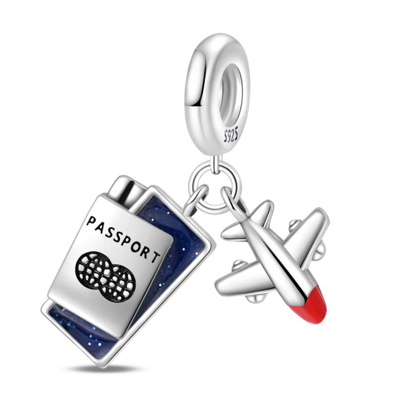 Charms Fit Pan S925 Silver American Style USA Eagle Independence Day Camera Passport Beads Original Bracelets DIY Fine Jewelry