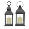 Vintage Lantern Decorative LED Flickering Flameless Candle with Timer, Battery Powered LED Decorative Hanging Lanterns for Indoor Outdoor Garden Yard
