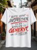 Gerunisex Please Do Not Speak Annoyed Red And Brush Lettering With Grunge Paint Splatter Style Unisex All TShirt