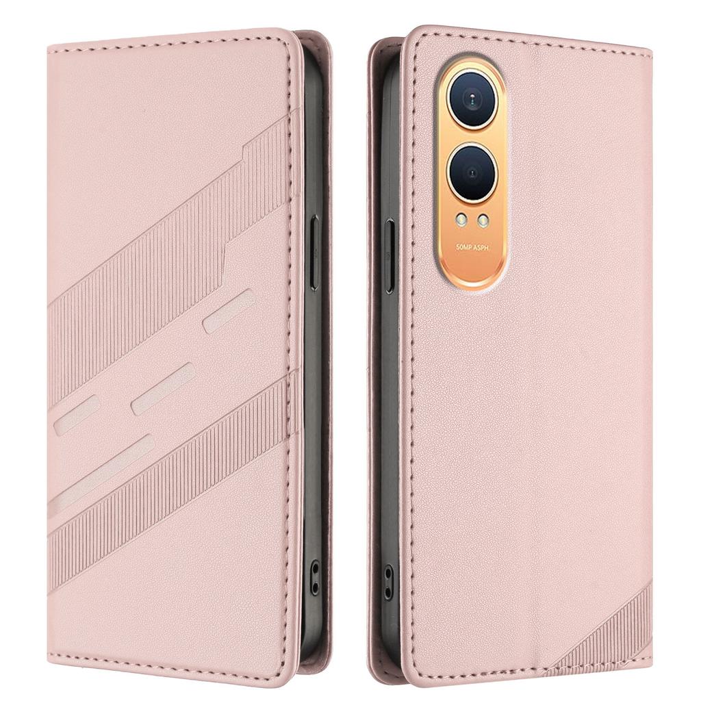 Für OnePlus Nord CE4 Lite 5G Handyhüllen Punk Style Geprägtes Wallet Ständer Lederhülle