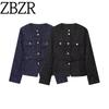 Zbzr Spring New Women Clothes Western Style French Style Fashion Temperament All-Match Gold Rove Sequins Long Sleeve Outerwear
