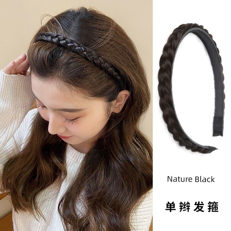 Wig Hair Hoop Female Qianjin Princess High Skull Top Twist Braid Braided Hair Headband Fluffy Artificial Hair Updo Gadget Headdress