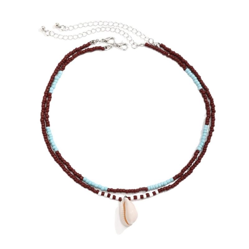 

Stylish Beaded Necklace Shell Charm Necklace Neck Accessory Collarbone Necklace Beads Texture Suitable for Everyday 1