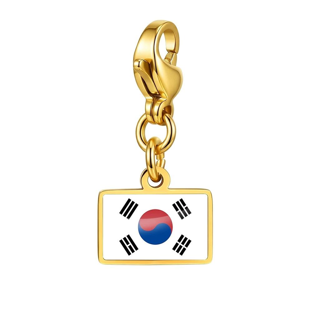 Country Flag Charms 10 Mm Pendant Necklace Bracelet Keychain Bagchain Stainless Steel Jewelry A Commemorative Gift For A Friend