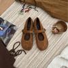 Autumn Small Single Shoes Shell Head Mary Jane Shoes New Word Belt Wear-resistant Shallow Mouth Single Shoes Ladle Shoes Soft Sole