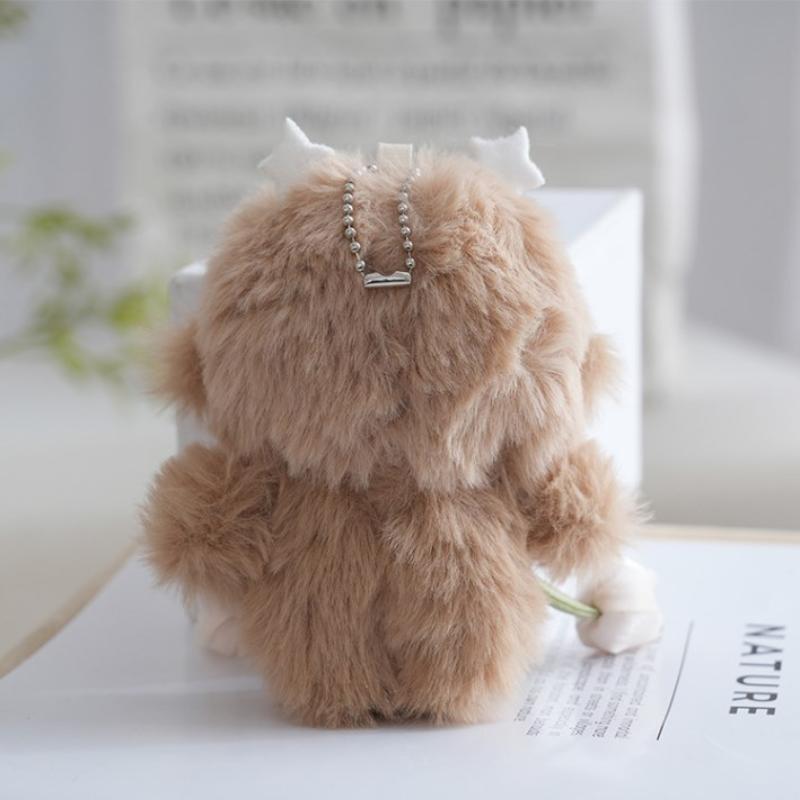 Little Sheep Plush Keychain Adorable Fluffy Animal Stuffed Doll Pendant Unique Gift for Children Friends