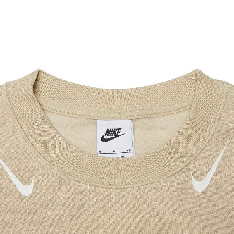 Nike Casual Loose Round Neck Long Sleeve Sweatshirt Women Sweatshirt Beige DD5611-206
