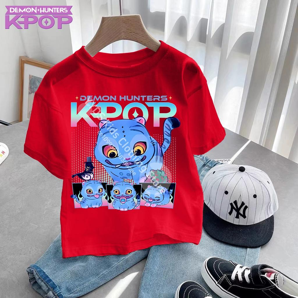 KPop Demon Hunters Kids Clothes 2025 Hot Anime Cotton T-shirt Harajuku Girls Casual Shirt Gift Fashion Movie Toddler T Shirts