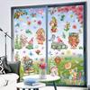 9 Sheets Spring Flower Butterfly Gnomes Window Sticker Reusable PVC Decal Glass Door Clings for Home School Party Decors