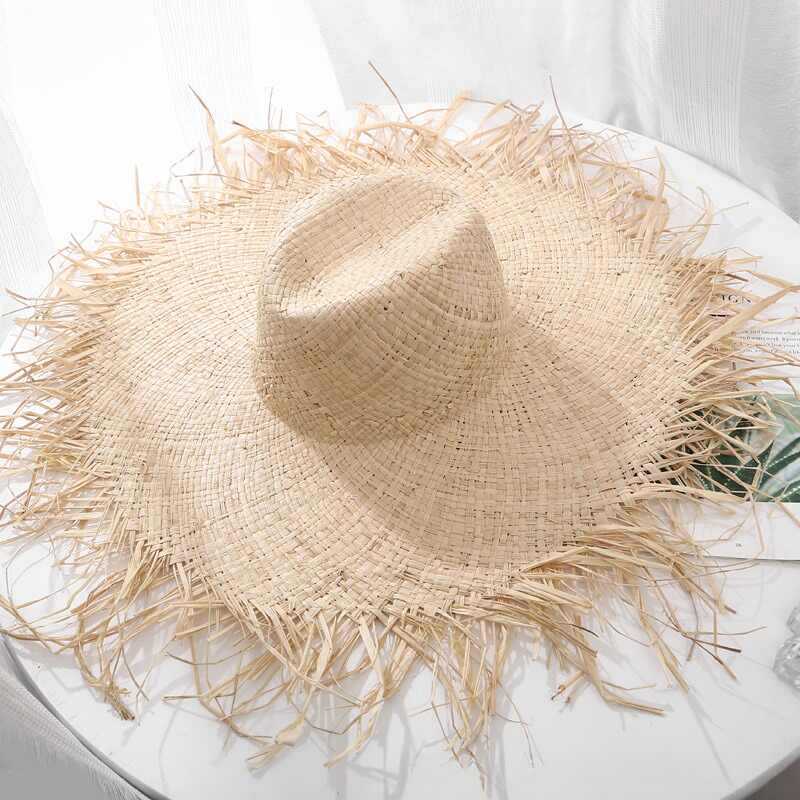Summer Hat Women's Seaside Beach Temperament Burr Raffia Straw Hat Summer Sunshade Sun Hat