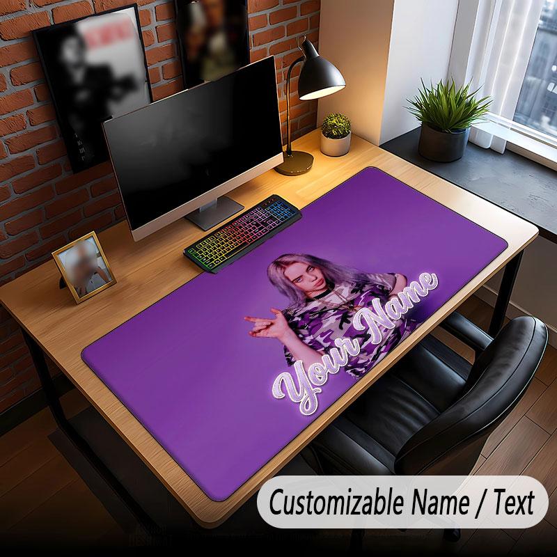 Custom Name Extended Mouse Pad,Billie Eilish Gaming Desk Mat For Home Office Desktop Decor