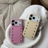 Stylish Stereoscopic Round Bead Rivet Solid Color Leather Shockproof Protective Phone Cover Case for iPhone 17 16 15 14 Pro Max