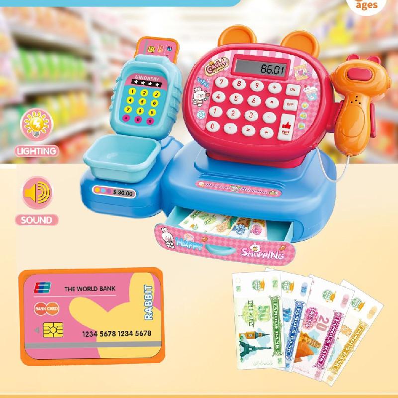 Childrens Play Cash Register Toy For Role Play With Sound And Light Features For Kids Learning