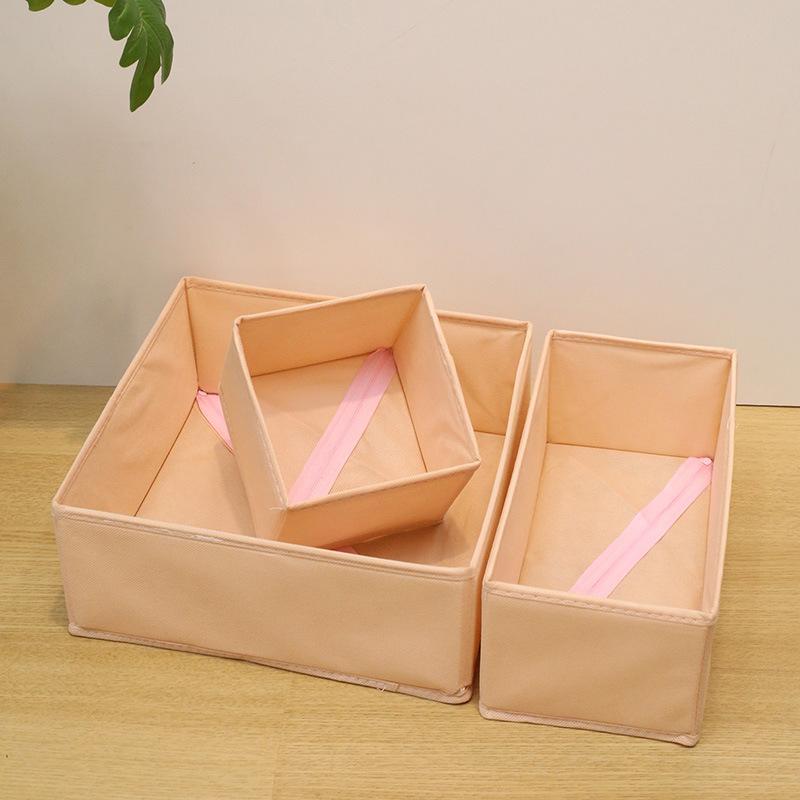 Folding Washable Small-sized Non-woven Fabric Storage Box,Suitable for Home Wardrobe,Clothing,Jewelry,Underwear ,Socks Storage.