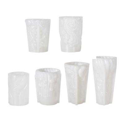 Carved Cylinder Candle Mold, Candle Mold for DIY Candle Gypsum Ornaments Home Decorations, Epoxy Resin Casting