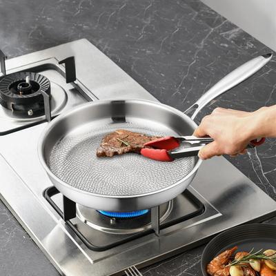 Padella antiaderente in titanio da 26/28/30 cm, pentole da cucina con motivo a martello non rivestito, padelle da cucina con/senza coperchio