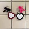 Elegant Bowknot Shaped Keychain Mirror Pendant Charm Plastic Alloy Decorative Hanging Accessory For Home Gift