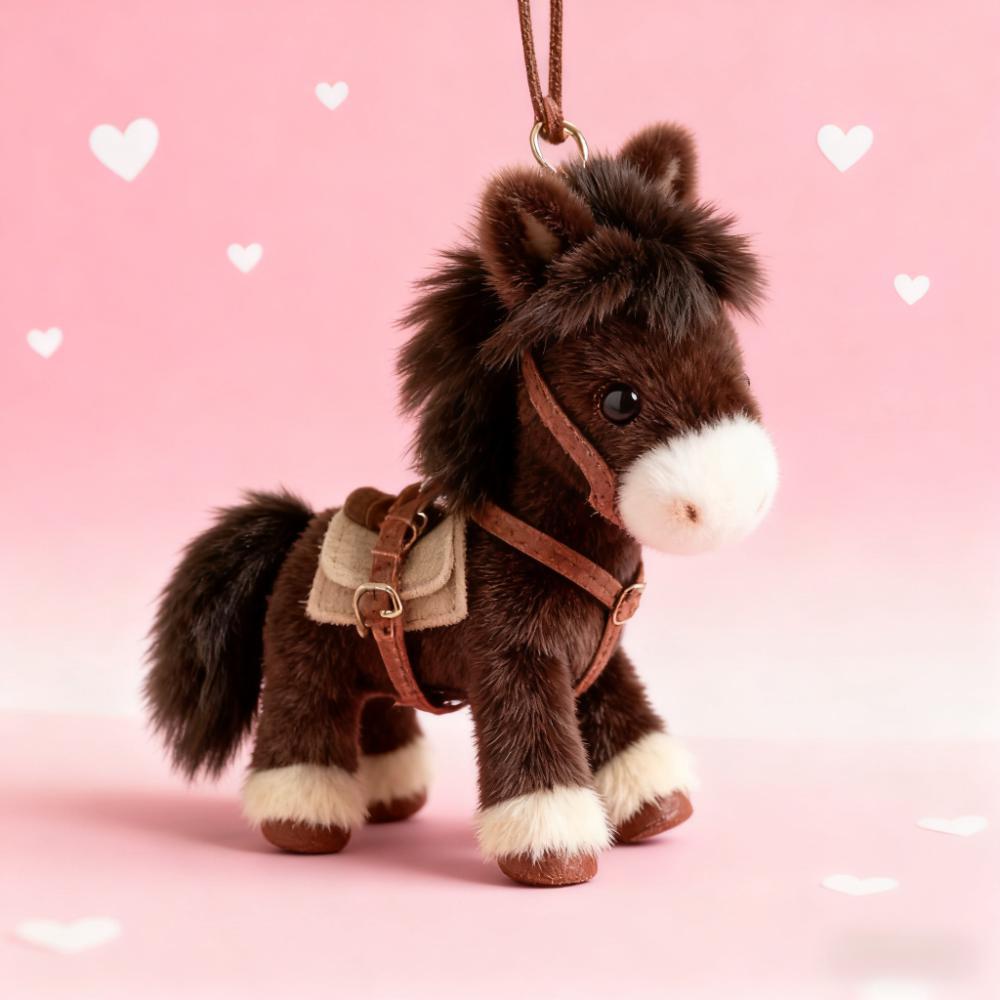 2026 Nuovo Mascotte Anno del Cavallo Fortunato Ciondolo Peluche Corto Bambola Cavallo Zodiacale Portachiavi Decorazione Creativa Portachiavi per Borsa Scuola Zaino Borsa a Mano e Auto